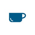 Coffee Cup Empty Blue Icon On White Background. Blue Flat Style Vector Illustration Royalty Free Stock Photo