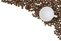 Coffee cup empty With Pile coffee beans Royalty Free Stock Photo