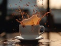 Coffee Cup Explosion Royalty Free Stock Photo