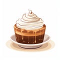Delicious Chocolate Creme Tart Dessert Vector Illustration Royalty Free Stock Photo