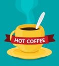 The coffee cup flat vector