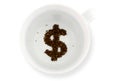 Coffee cup - Fortune telling money Royalty Free Stock Photo