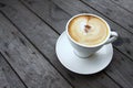 Coffee cup or fresh coffee on wooden table in morning time Royalty Free Stock Photo