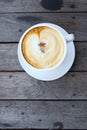 Coffee cup or fresh coffee on wooden table in morning time Royalty Free Stock Photo