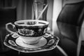 Coffee cup on glass table in the meeting room Royalty Free Stock Photo