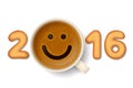 Coffee cup for good mood in New Year 2016