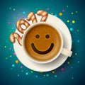 Coffee cup for good mood in New Year 2017