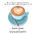 Coffee Cup Heart Shape Hand Draw Sketch Logo Royalty Free Stock Photo