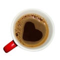 Coffee cup with heart shape made of foam Royalty Free Stock Photo