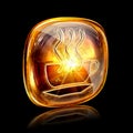 Coffee cup icon amber. Royalty Free Stock Photo