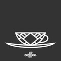 coffee cup  icon   on a black background Royalty Free Stock Photo