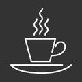coffee cup icon on a black background Royalty Free Stock Photo