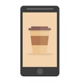 Coffee cup icon. Flat design style. Coffee paper cup silhouette in stylish color Royalty Free Stock Photo