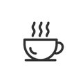 Coffee cup icon in flat style. Hot tea vector illustration on white isolated background. Drink mug business concept Royalty Free Stock Photo