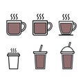 Coffee cup icon set