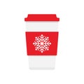 Coffee cup icon with snowflake logo