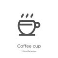 coffee cup icon vector from miscellaneous collection. Thin line coffee cup outline icon vector illustration. Outline, thin line