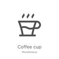 coffee cup icon vector from miscellaneous collection. Thin line coffee cup outline icon vector illustration. Outline, thin line