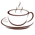 Coffee cup icon on a white background Royalty Free Stock Photo