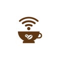 Coffee cup illustration wifi internet symbol design vector Royalty Free Stock Photo