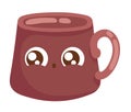 coffee cup kawaii brown icon