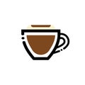 Cappuccino. Coffee cup line art illustration. Line icon- cup