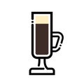 Irish coffee cup line art illustration. Line icon- cup