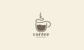 Coffee cup line art simple modern logo vector icon symbol graphic design illustration Royalty Free Stock Photo