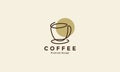 Coffee cup line art vintage logo design vector icon symbol illustration Royalty Free Stock Photo