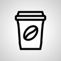 Coffee cup line icon. Disposable cup icon. Take away coffee cup icon