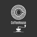 Coffee cup logo. Coffeehouse label with coffee