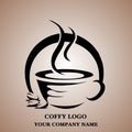 Coffee cup logo design abstract. vector illustration. Royalty Free Stock Photo