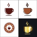 Coffee cup logo with four styles