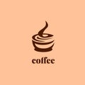 Coffee cup logo in unique silhouette style