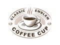 Coffee cup logo - vector illustration, emblem on white background