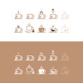 Coffee cup logo - vector illustration,Simple vector coffee icon,silhouette of cup coffee lover,hot coffe logo,Coffee cup and heart Royalty Free Stock Photo