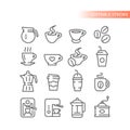 Coffee cup, maker line vector icons