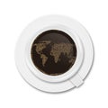 Coffee cup map world Royalty Free Stock Photo