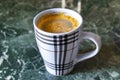 Coffee cup on marble table background in Brest Belarus Royalty Free Stock Photo