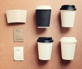 Coffee cup mock up for identity branding from top view Royalty Free Stock Photo