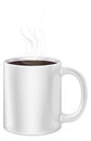 Coffee cup mockup. White ceramic realistic mug Royalty Free Stock Photo