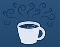 Coffee Cup Mug with Blue Steam
