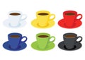 Coffee cup Multi color and Many coffee cups Multi color White yellow red blue green black