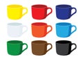 coffee cup multi color on white background