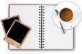 Coffee cup on notebook