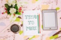 Coffee cup, notebook and ebook Royalty Free Stock Photo