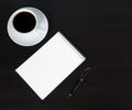 Coffee cup and notepad Royalty Free Stock Photo