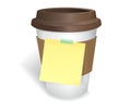 Coffee cup with notepage