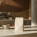 Coffee cup and paper bagle countertop. mockup image Royalty Free Stock Photo