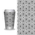 Coffee Cup With Patterns Template : Vector Illustration